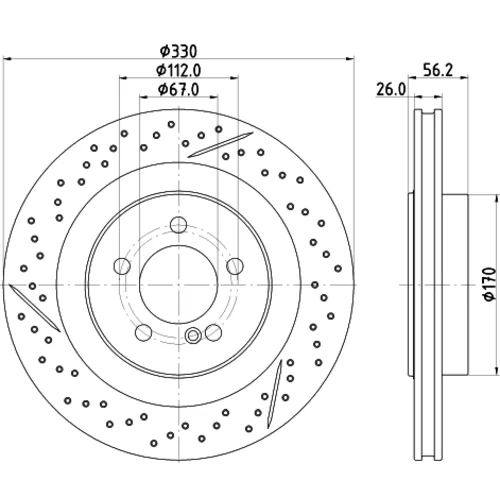 Brzdový kotúč 8DD 355 133-231 /HELLA/ - obr. 3