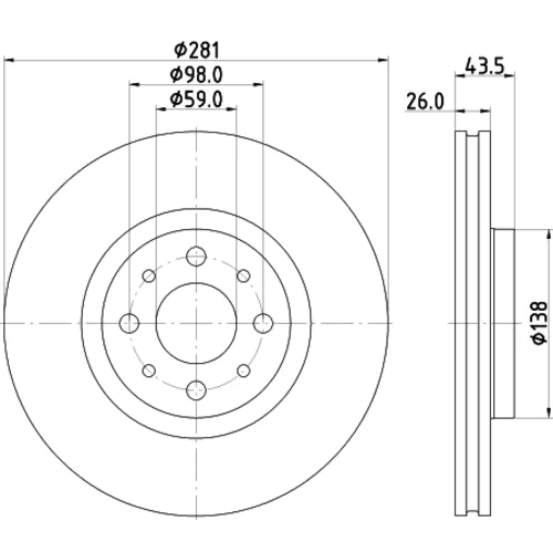 Brzdový kotúč 8DD 355 134-971 /HELLA/ - obr. 3