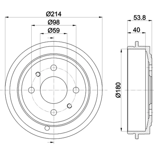 Brzdový bubon 8DT 355 300-081 /HELLA/ - obr. 3