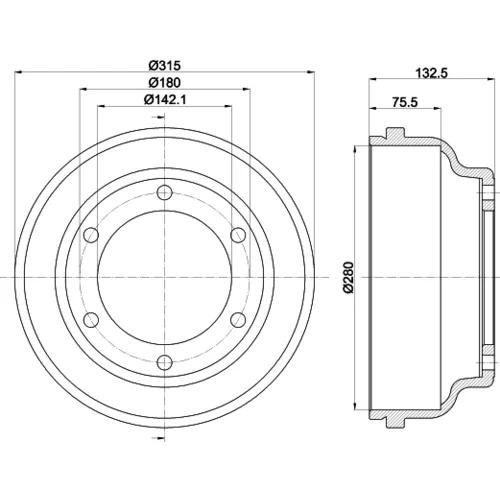 Brzdový bubon 8DT 355 300-471 /HELLA/ - obr. 3