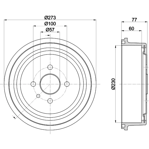 Brzdový bubon 8DT 355 303-451 /HELLA/ - obr. 3