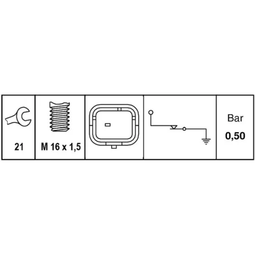 Olejový tlakový spínač 6ZL 010 964-011 /HELLA/ - obr. 1
