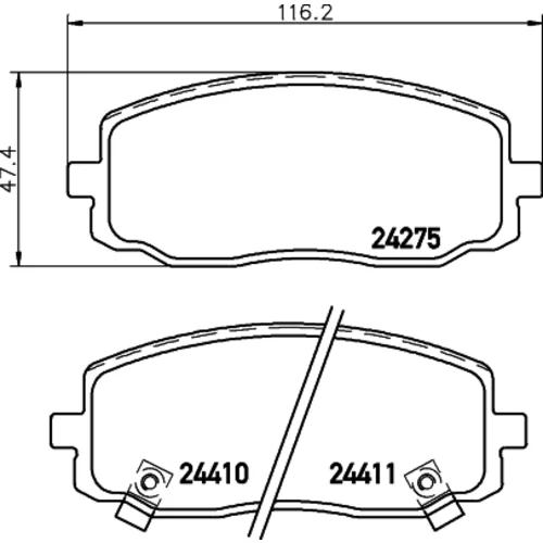 Sada brzdových platničiek kotúčovej brzdy 8DB 355 006-571 /HELLA/ - obr. 3