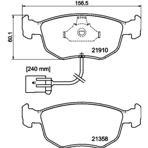 Sada brzdových platničiek kotúčovej brzdy 8DB 355 007-991 /HELLA/ - obr. 3