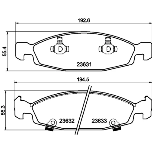 Sada brzdových platničiek kotúčovej brzdy 8DB 355 009-881 /HELLA/ - obr. 3