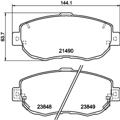 Sada brzdových platničiek kotúčovej brzdy 8DB 355 010-151 /HELLA/ - obr. 3