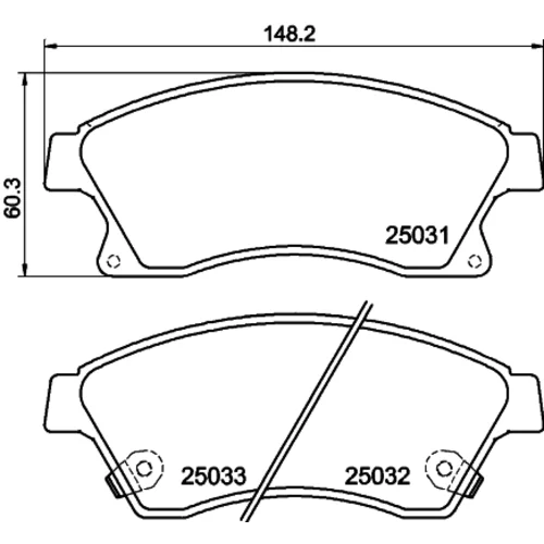 Sada brzdových platničiek kotúčovej brzdy 8DB 355 015-231 /HELLA/ - obr. 3