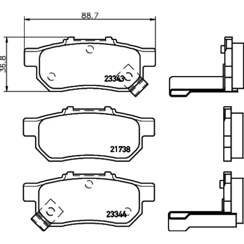 Sada brzdových platničiek kotúčovej brzdy 8DB 355 017-151 /HELLA/ - obr. 3