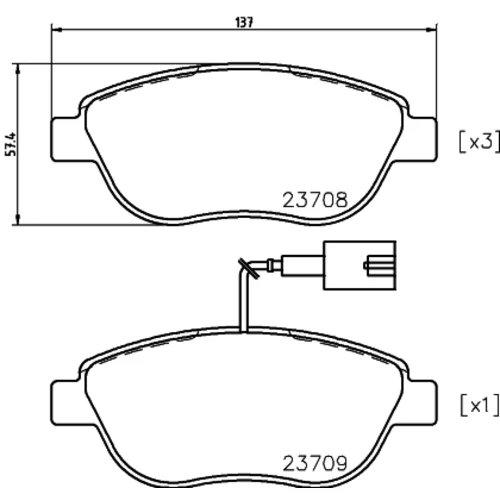 Sada brzdových platničiek kotúčovej brzdy 8DB 355 018-831 /HELLA/ - obr. 3