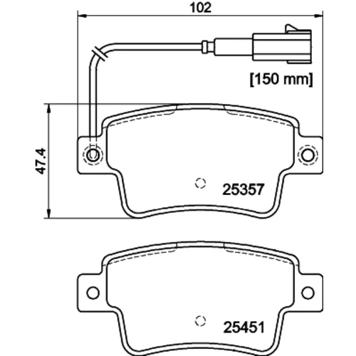 Sada brzdových platničiek kotúčovej brzdy 8DB 355 019-801 /HELLA/ - obr. 3