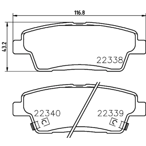 Sada brzdových platničiek kotúčovej brzdy 8DB 355 024-841 /HELLA/ - obr. 3