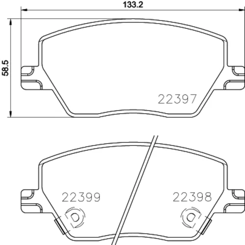 Sada brzdových platničiek kotúčovej brzdy 8DB 355 025-111 /HELLA/ - obr. 3