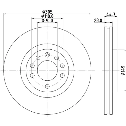 Brzdový kotúč 8DD 355 113-541 /HELLA/ - obr. 3