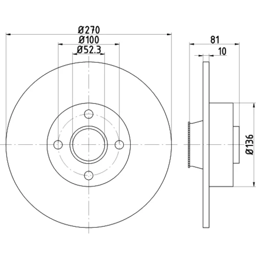 Brzdový kotúč 8DD 355 123-271 /HELLA/ - obr. 3