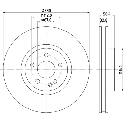 Brzdový kotúč 8DD 355 123-501 /HELLA/ - obr. 3