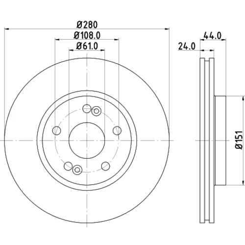Brzdový kotúč 8DD 355 127-741 /HELLA/ - obr. 3
