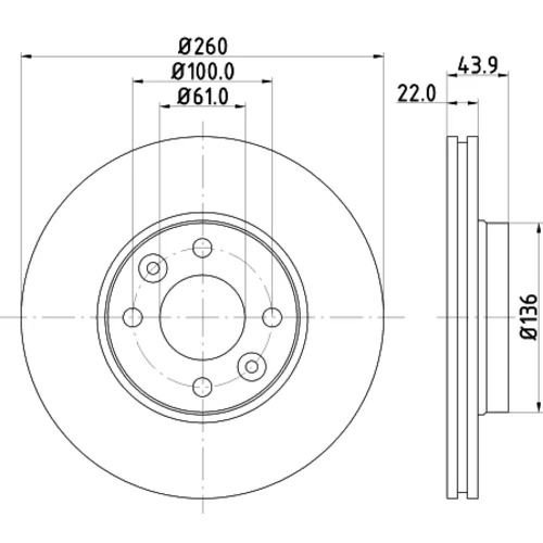Brzdový kotúč 8DD 355 127-881 /HELLA/ - obr. 3