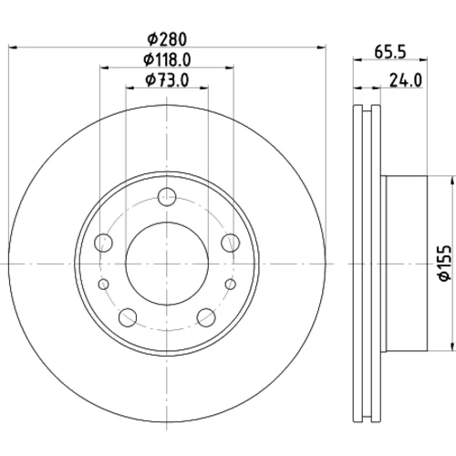 Brzdový kotúč 8DD 355 132-141 /HELLA/ - obr. 3