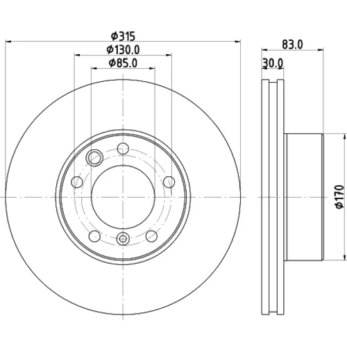 Brzdový kotúč 8DD 355 132-151 /HELLA/ - obr. 3