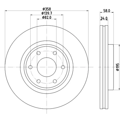 Brzdový kotúč 8DD 355 132-441 /HELLA/ - obr. 3