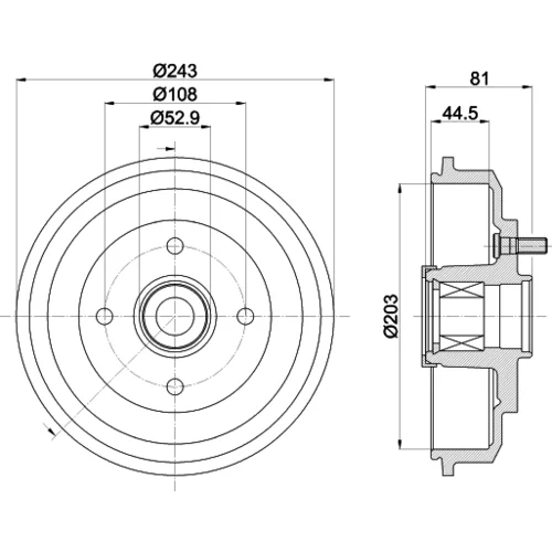 Brzdový bubon 8DT 355 302-751 /HELLA/ - obr. 3