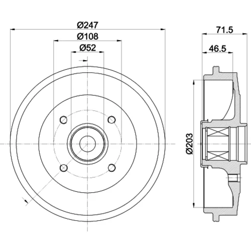Brzdový bubon 8DT 355 302-781 /HELLA/ - obr. 3