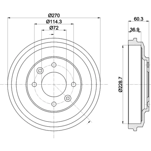 Brzdový bubon 8DT 355 303-071 /HELLA/ - obr. 3