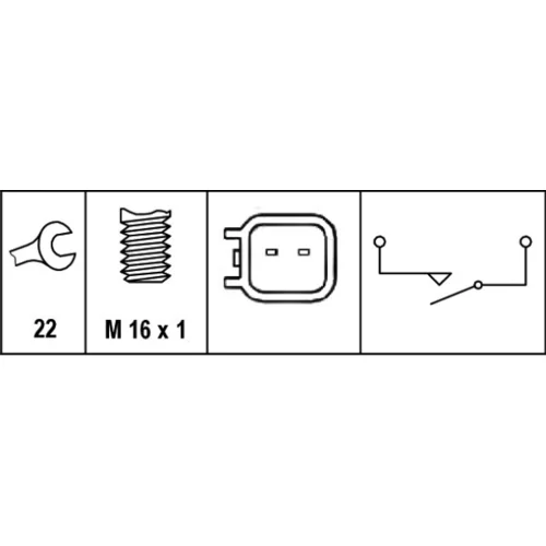 Spínač cúvacích svetiel 6ZF 010 965-051 /HELLA/ - obr. 1