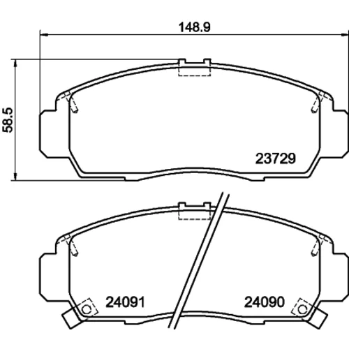 Sada brzdových platničiek kotúčovej brzdy 8DB 355 009-771 /HELLA/ - obr. 3