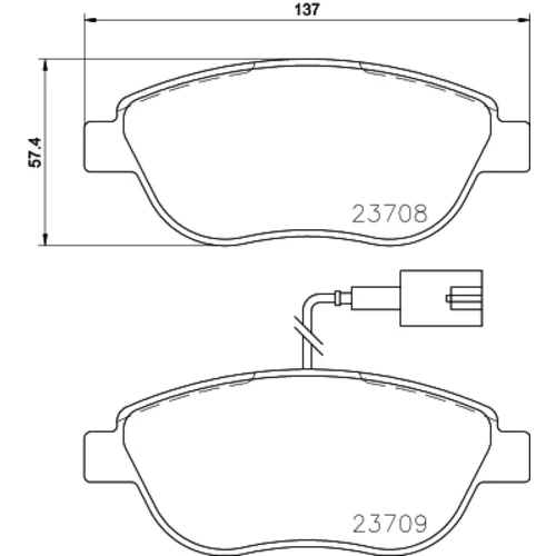 Sada brzdových platničiek kotúčovej brzdy 8DB 355 015-791 /HELLA/ - obr. 3
