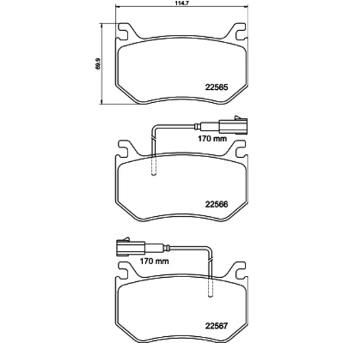 Sada brzdových platničiek kotúčovej brzdy 8DB 355 039-031 /HELLA/ - obr. 3