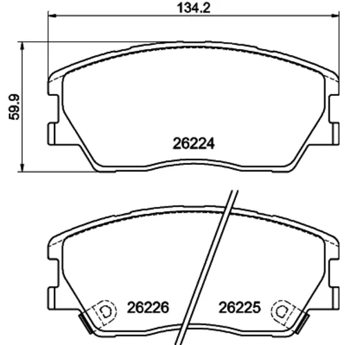 Sada brzdových platničiek kotúčovej brzdy HELLA 8DB 355 040-591