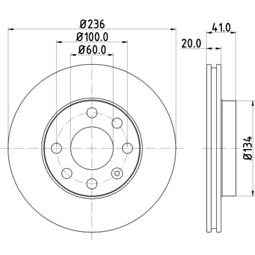 Brzdový kotúč 8DD 355 100-821 /HELLA/ - obr. 3
