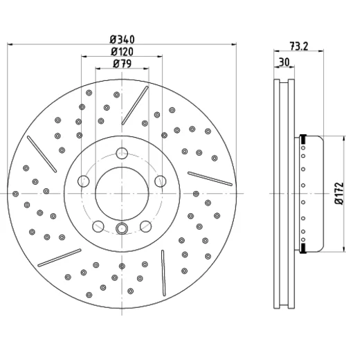 Brzdový kotúč 8DD 355 120-821 /HELLA/ - obr. 3