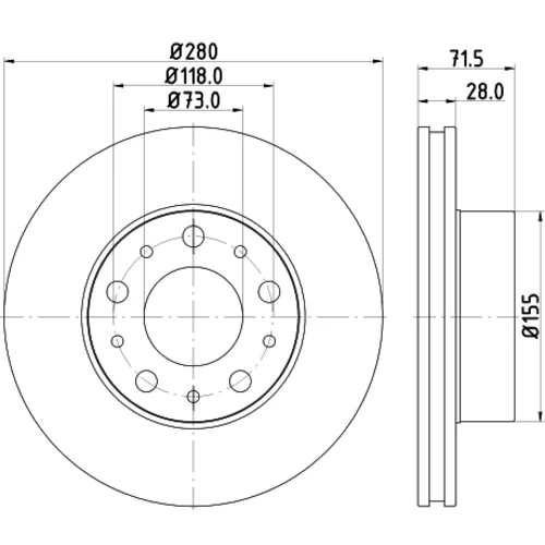 Brzdový kotúč 8DD 355 122-691 /HELLA/ - obr. 3
