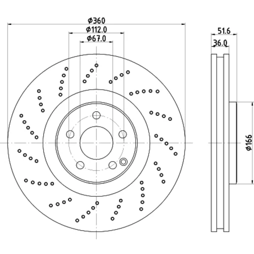 Brzdový kotúč 8DD 355 126-341 /HELLA/ - obr. 3