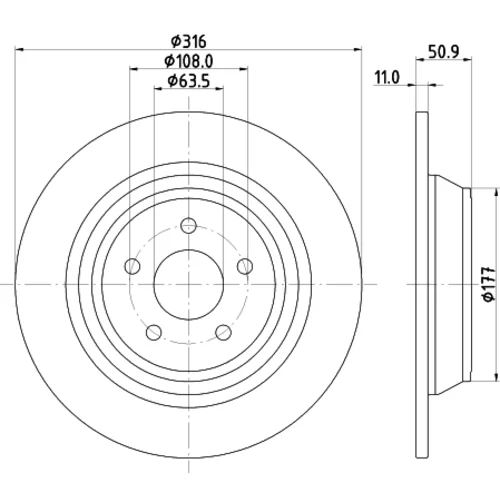 Brzdový kotúč 8DD 355 126-581 /HELLA/ - obr. 3