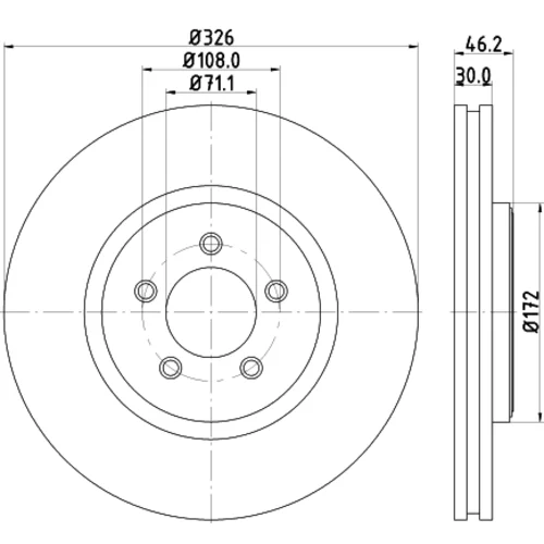 Brzdový kotúč 8DD 355 128-881 /HELLA/ - obr. 3