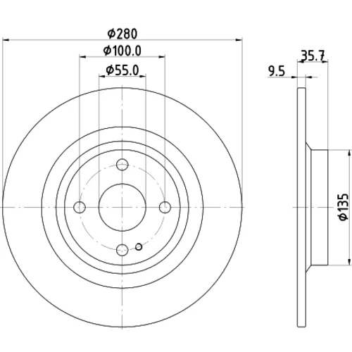 Brzdový kotúč 8DD 355 133-141 /HELLA/ - obr. 3