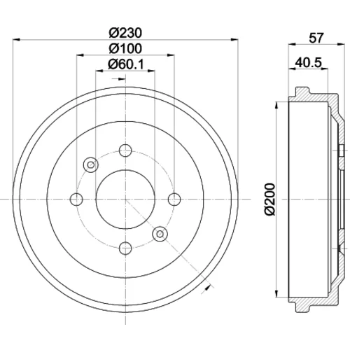 Brzdový bubon 8DT 355 303-371 /HELLA/ - obr. 3