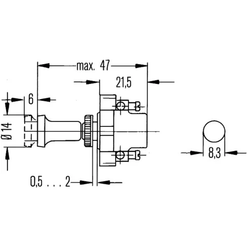 Spínač 6ED 001 563-021 /HELLA/ - obr. 1