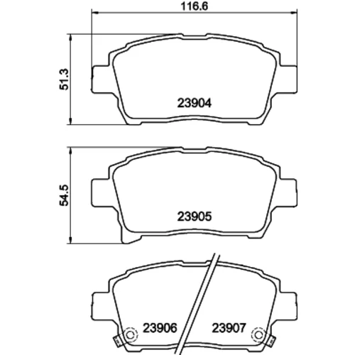 Sada brzdových platničiek kotúčovej brzdy 8DB 355 010-901 /HELLA/ - obr. 3