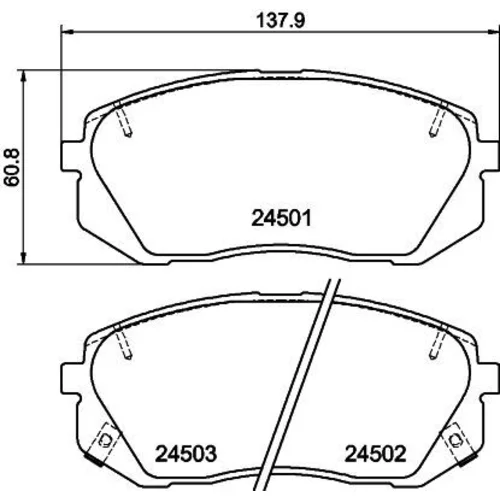 Sada brzdových platničiek kotúčovej brzdy 8DB 355 012-961 /HELLA/ - obr. 3