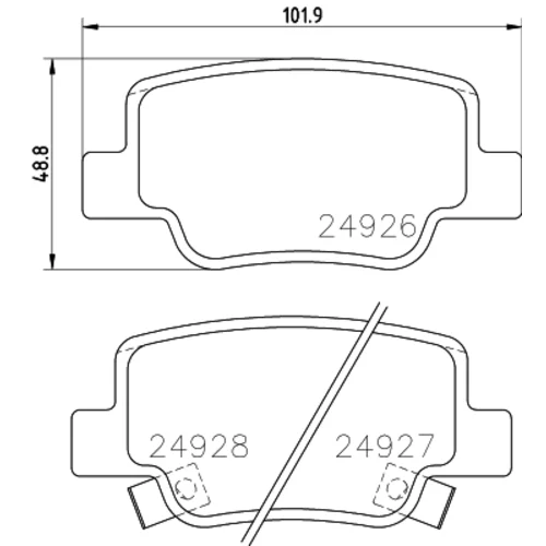 Sada brzdových platničiek kotúčovej brzdy 8DB 355 014-891 /HELLA/ - obr. 3