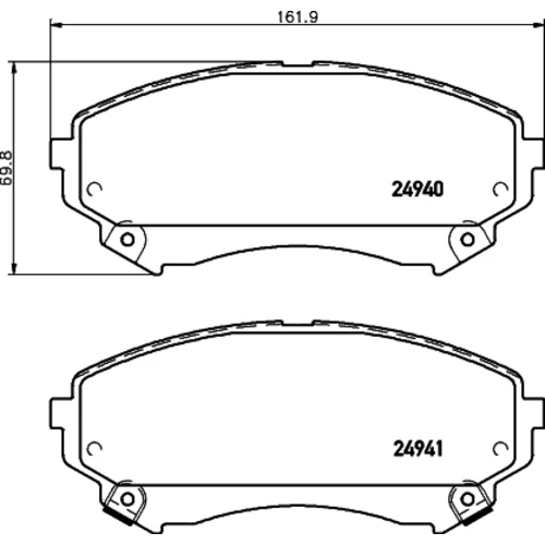 Sada brzdových platničiek kotúčovej brzdy 8DB 355 015-141 /HELLA/ - obr. 3