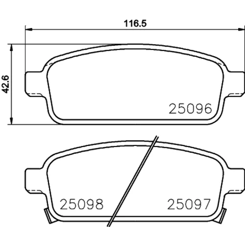 Sada brzdových platničiek kotúčovej brzdy 8DB 355 015-221 /HELLA/ - obr. 3