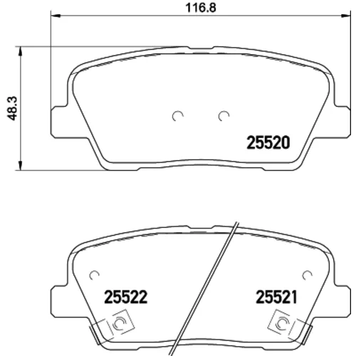 Sada brzdových platničiek kotúčovej brzdy 8DB 355 020-101 /HELLA/ - obr. 3