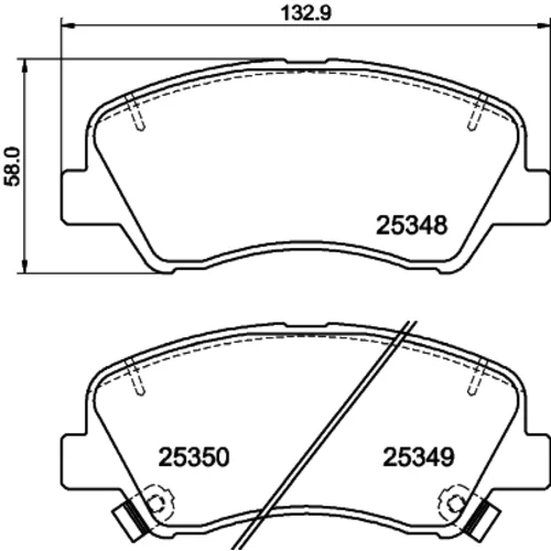 Sada brzdových platničiek kotúčovej brzdy 8DB 355 020-231 /HELLA/ - obr. 3