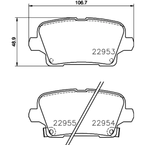 Sada brzdových platničiek kotúčovej brzdy 8DB 355 039-501 /HELLA/ - obr. 3