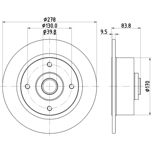 Brzdový kotúč 8DD 355 100-101 /HELLA/ - obr. 3